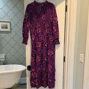 Vibrant Long Sleeve Floral Dress